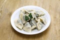 homemade Shepherd\'s purse and pork dumplings