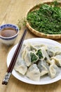 homemade Shepherd\'s purse and pork dumplings