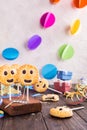 Homemade shortbread cookies on stick called pie pops Royalty Free Stock Photo