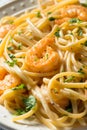 Homemade Shrimp Fettuccine Alfredo Pasta