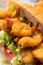 Homemade Shrimp Po Boy Sandwich Royalty Free Stock Photo