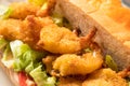 Homemade Shrimp Po Boy Sandwich Royalty Free Stock Photo