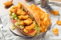 Homemade Shrimp Po Boy Sandwich Royalty Free Stock Photo