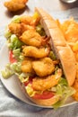 Homemade Shrimp Po Boy Sandwich Royalty Free Stock Photo