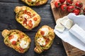 Homemade simple food, foccacia with cheese