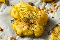 Homemade Smashed Potatoes with Garlic Royalty Free Stock Photo