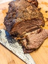 Homemade Smoked Barbecue Beef Brisket Royalty Free Stock Photo