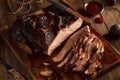 Homemade Smoked Barbecue Beef Brisket Royalty Free Stock Photo