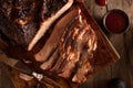Homemade Smoked Barbecue Beef Brisket Royalty Free Stock Photo