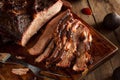 Homemade Smoked Barbecue Beef Brisket Royalty Free Stock Photo