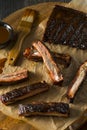 Homemade Smoked Barbecue St. Louis Style Pork Ribs Royalty Free Stock Photo