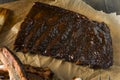 Homemade Smoked Barbecue St. Louis Style Pork Ribs Royalty Free Stock Photo