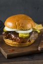 Homemade Smoked BBQ Rib Sandwich Royalty Free Stock Photo