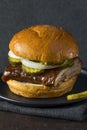 Homemade Smoked BBQ Rib Sandwich Royalty Free Stock Photo