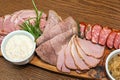 Homemade smoked meat Royalty Free Stock Photo