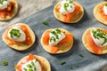 Homemade Smoked Salmon Cocktail Blinis