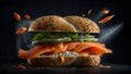 Homemade smoked salmon sandwich Royalty Free Stock Photo