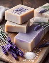 Homemade Soap Bars with Lavender and Sea Salt