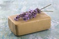 Homemade Soap with Lavender Flowers