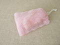 Homemade soap sack and a soap bar