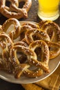 Homemade Soft Pretzels with Salt Royalty Free Stock Photo