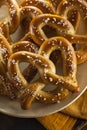 Homemade Soft Pretzels with Salt Royalty Free Stock Photo