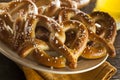 Homemade Soft Pretzels with Salt Royalty Free Stock Photo
