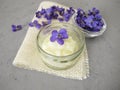 Homemade solid deodorant with sweet violet scent