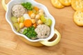 Homemade soup with meatballs Royalty Free Stock Photo
