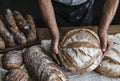 Homemade sourdough bread food photography recipe idea Royalty Free Stock Photo