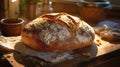 Homemade sourdough bread. Generative AI