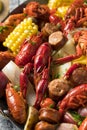 Homemade Southern Crawfish Boil Royalty Free Stock Photo