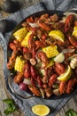 Homemade Southern Crawfish Boil Royalty Free Stock Photo