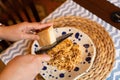 Homemade spaghetti bolognese, traditional pasta dish with meat and vegetables Royalty Free Stock Photo