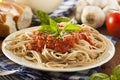 Homemade Spaghetti with Marinara Sauce Royalty Free Stock Photo