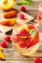 Homemade Sparkling White Wine Sangria Royalty Free Stock Photo