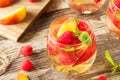 Homemade Sparkling White Wine Sangria Royalty Free Stock Photo