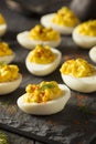 Homemade Spicy Deviled Eggs Royalty Free Stock Photo