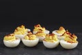 Homemade Spicy Deviled Eggs with Paprika Royalty Free Stock Photo