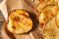 Homemade Spicy LIme and Pepper Baked Potato Chips Royalty Free Stock Photo