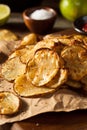 Homemade Spicy LIme and Pepper Baked Potato Chips Royalty Free Stock Photo