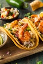 Homemade Spicy Shrimp Tacos Royalty Free Stock Photo