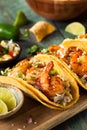 Homemade Spicy Shrimp Tacos Royalty Free Stock Photo