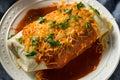 Homemade Spicy Smothered Beef Burrito