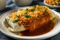 Homemade Spicy Smothered Beef Burrito Royalty Free Stock Photo