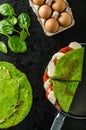 Homemade spinach crepes Royalty Free Stock Photo