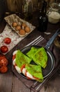 Homemade spinach crepes Royalty Free Stock Photo