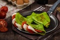 Homemade spinach crepes Royalty Free Stock Photo