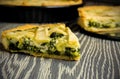 Homemade spinach quiche Royalty Free Stock Photo