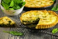 Homemade spinach quiche